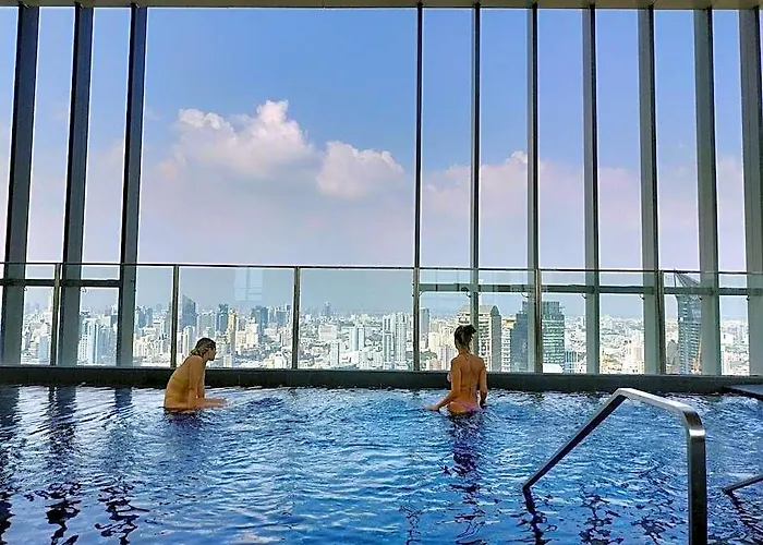 Rooftop Pool Gym Luxury Cozy Free Wifi 612 Hotell Bangkok